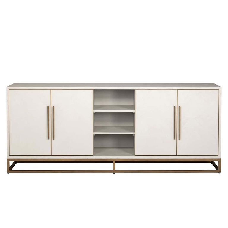 Whitebone Brass 4 Door Sideboard - 225cm