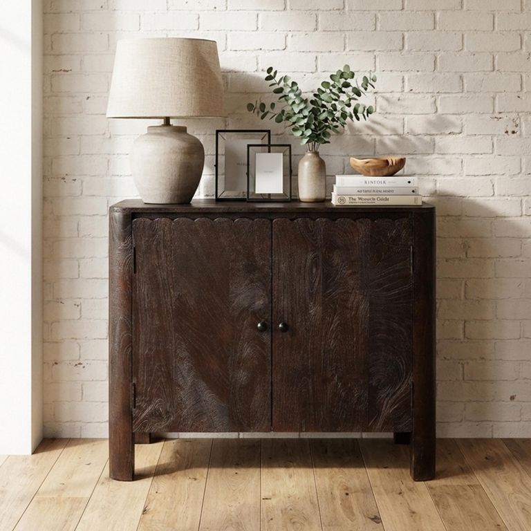 Sculp Sideboard - 2 Door - Small - Rustic Brown - Mango Wood