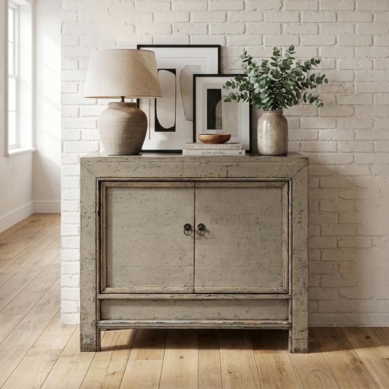 Sideboard - 2 Door - Small - Distressed Olive Green - Solid Wood