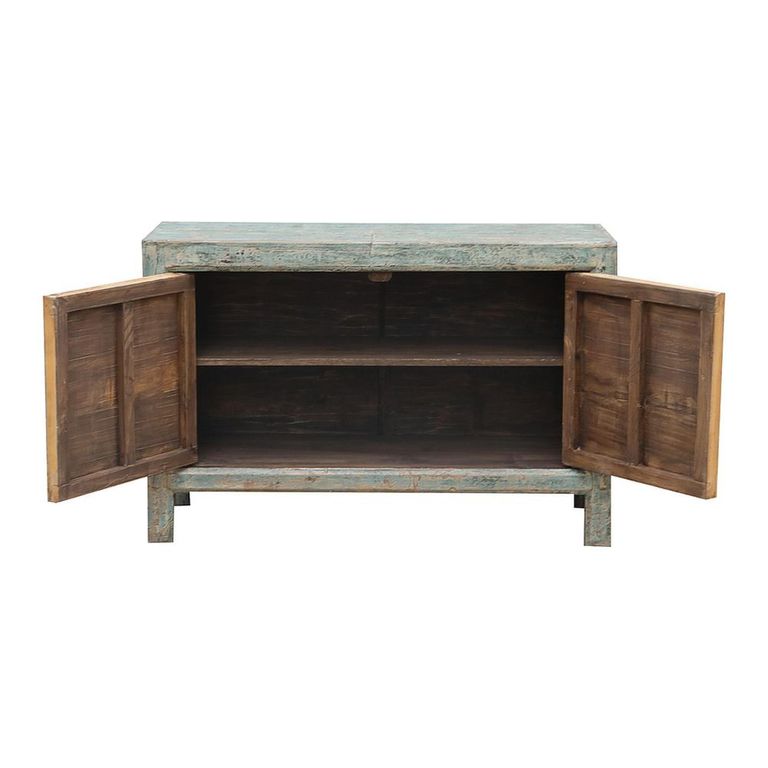 Sideboard - 2 Door - Small - Distressed Blue and Natural - Pine Wood