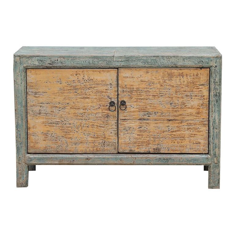 Sideboard - 2 Door - Small - Distressed Blue and Natural - Pine Wood
