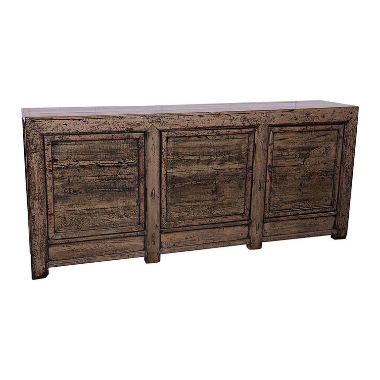 Chinese Sideboard - 3 Door - Extra Large - Rustic Grey - Reclaimed Wood