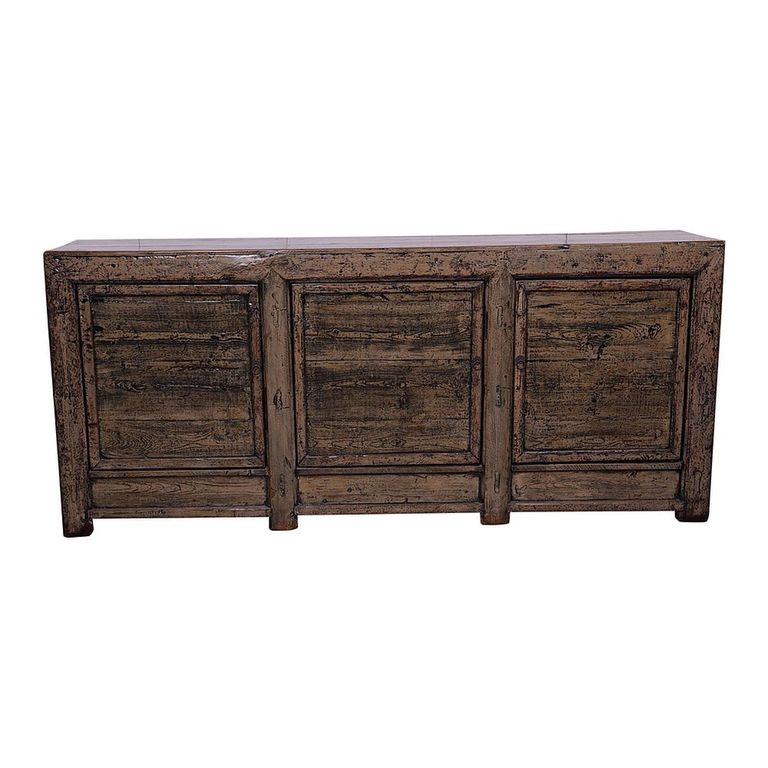 Chinese Sideboard - 3 Door - Extra Large - Rustic Grey - Reclaimed Wood