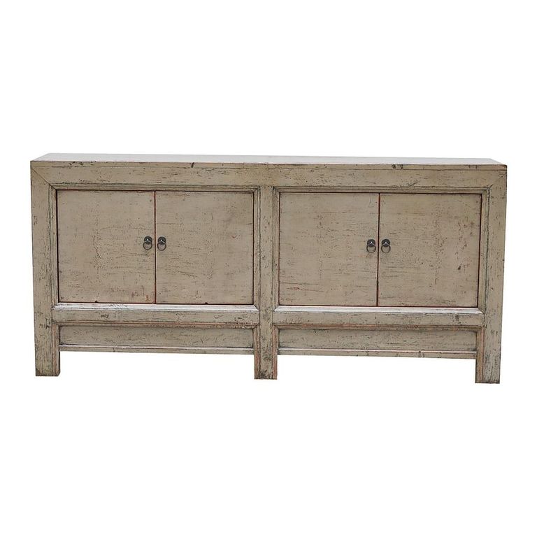 Chinese Sideboard - 4 Door - Extra Large - Distressed Natural - Wood