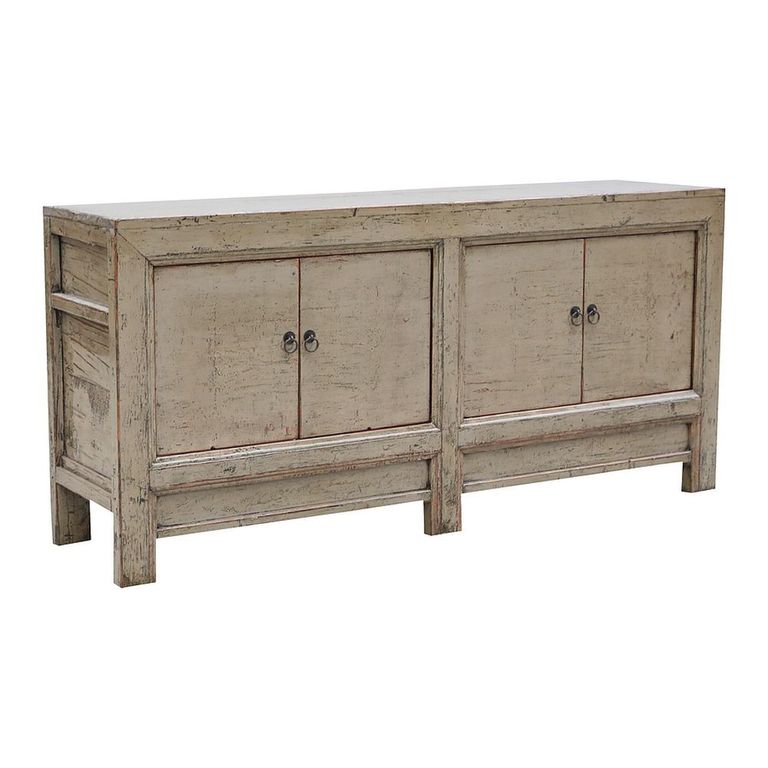 Chinese Sideboard - 4 Door - Extra Large - Distressed Natural - Wood