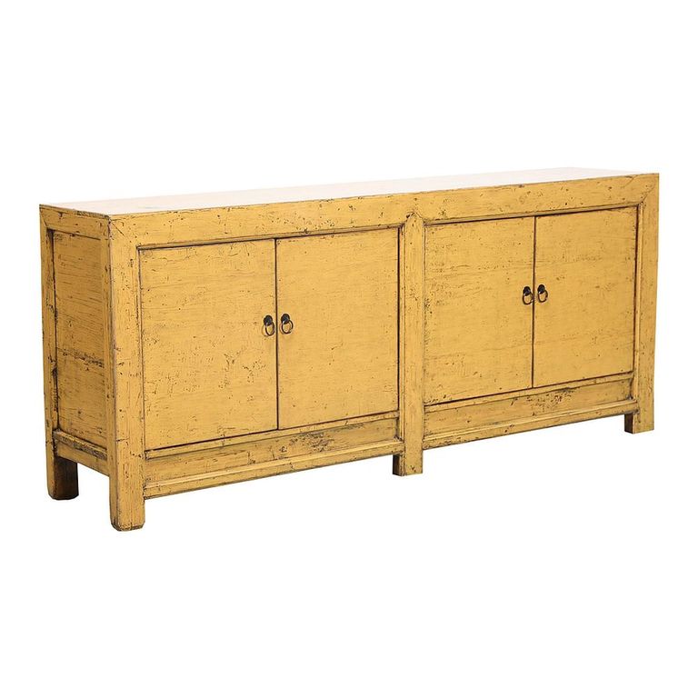 Sideboard - 4 Door - Extra Large - Vintage Yellow - Elm Wood
