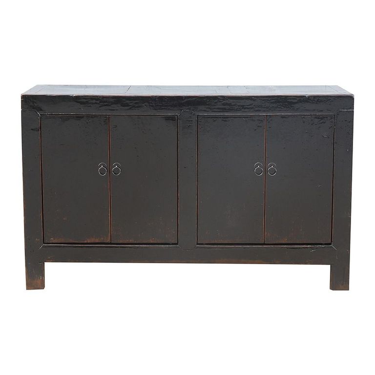 Sideboard - 4 Door - Medium - Distressed Black - Solid Wood