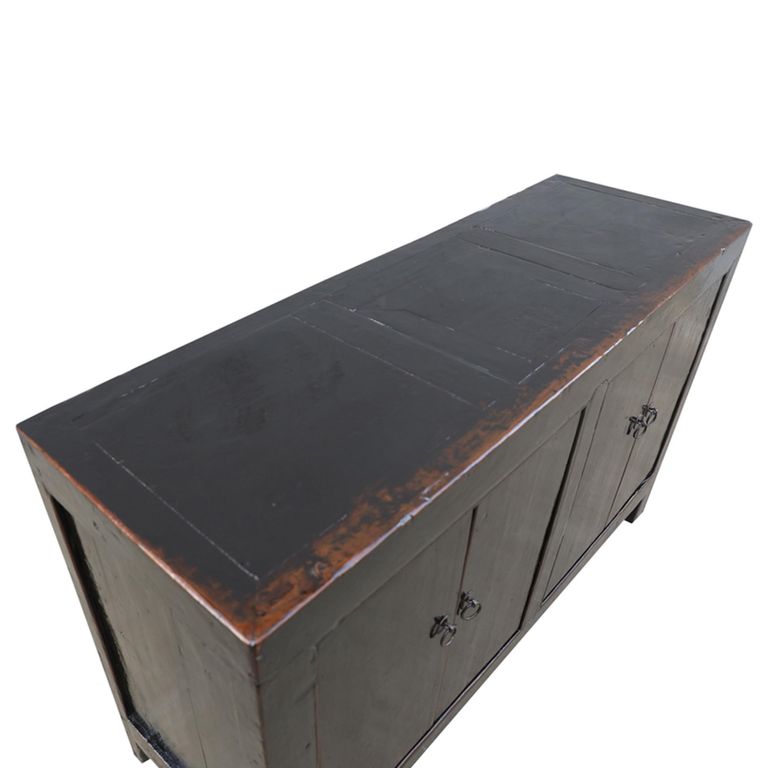 Sideboard - 4 Door - Medium - Distressed Black - Solid Wood