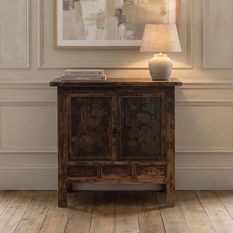 Unique One of a Kind - Distressed Sideboard - 2 Door - 94cm - Small - Brown - Elm Wood