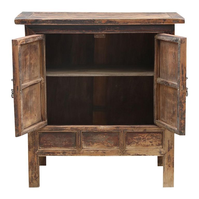 Unique One of a Kind - Distressed Sideboard - 2 Door - 94cm - Small - Brown - Elm Wood