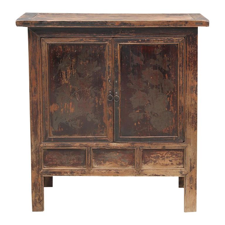 Unique One of a Kind - Distressed Sideboard - 2 Door - 94cm - Small - Brown - Elm Wood