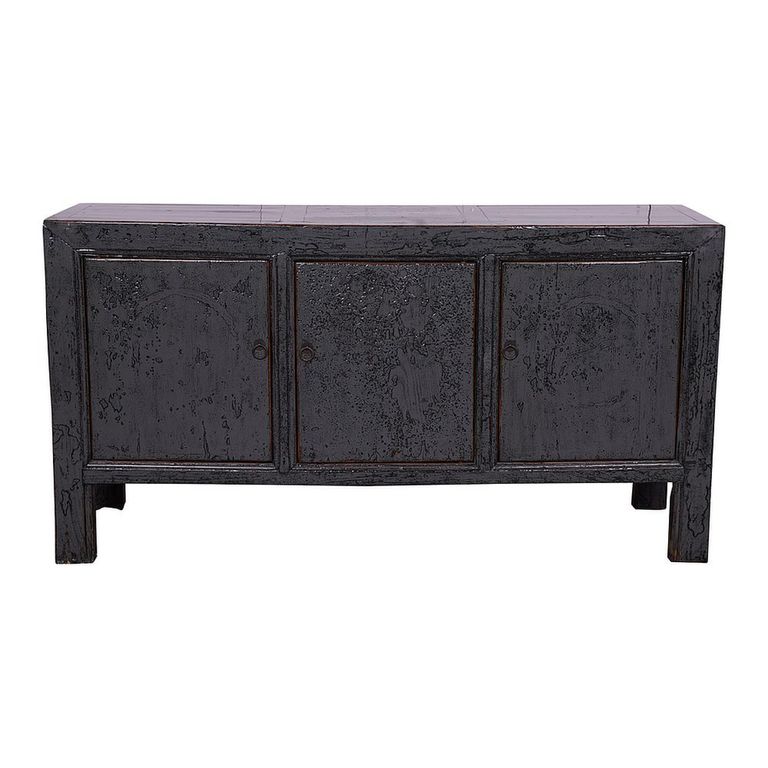 Distressed Sideboard - 3 Door - 158cm - Medium - Black - Wooden