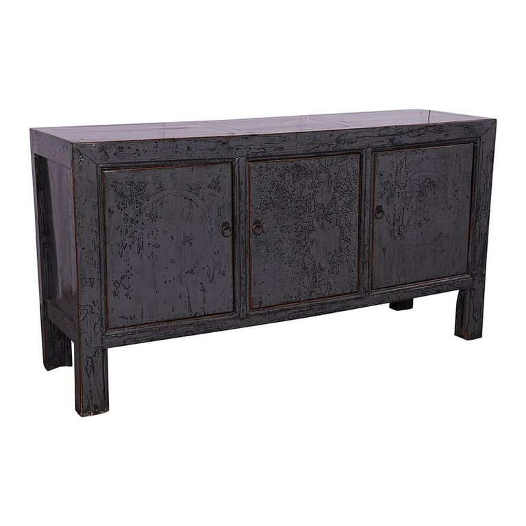 Distressed Sideboard - 3 Door - 158cm - Medium - Black - Wooden