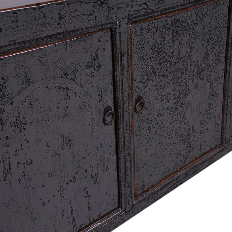 Distressed Sideboard - 3 Door - 158cm - Medium - Black - Wooden