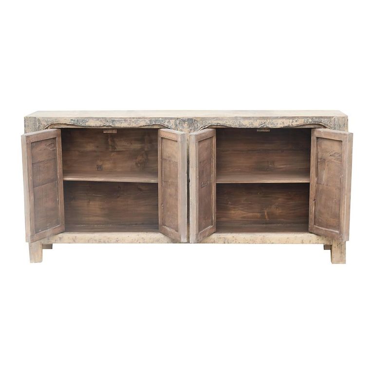 Unique One of a Kind - Distressed Sideboard - 4 Door - 187cm - Extra Large - Natural - Elm Wood