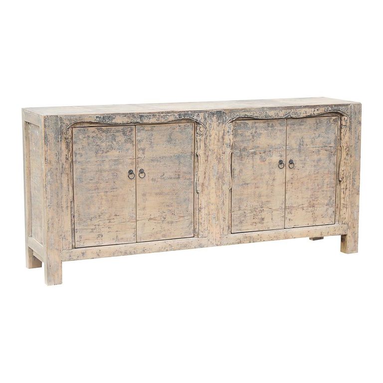 Unique One of a Kind - Distressed Sideboard - 4 Door - 187cm - Extra Large - Natural - Elm Wood