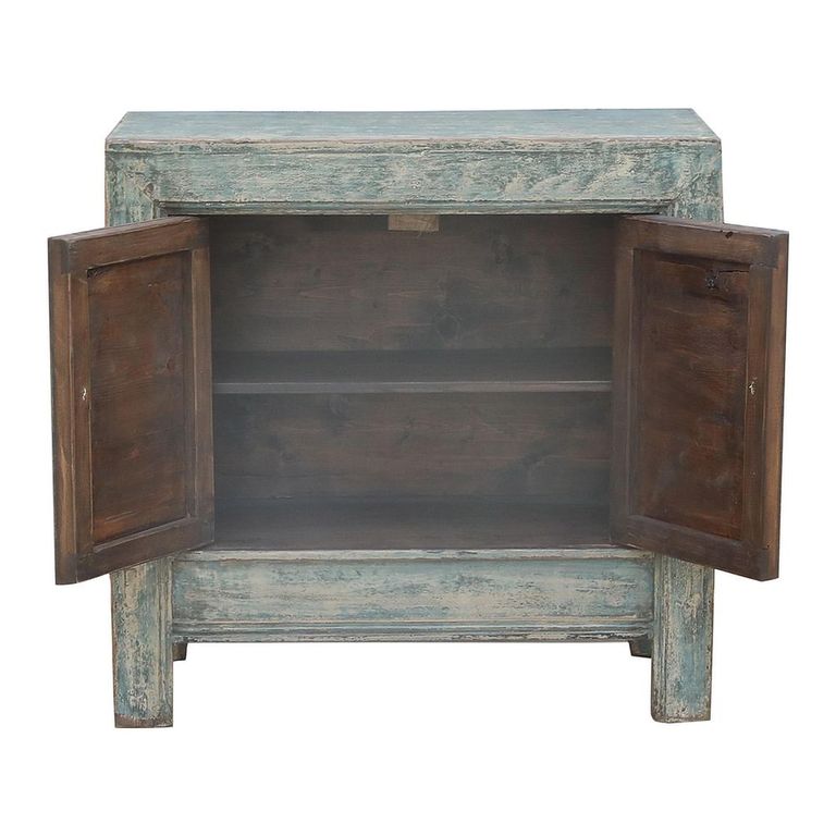 Distressed Sideboard - 2 Door - 88cm - Compact - Green - Wooden