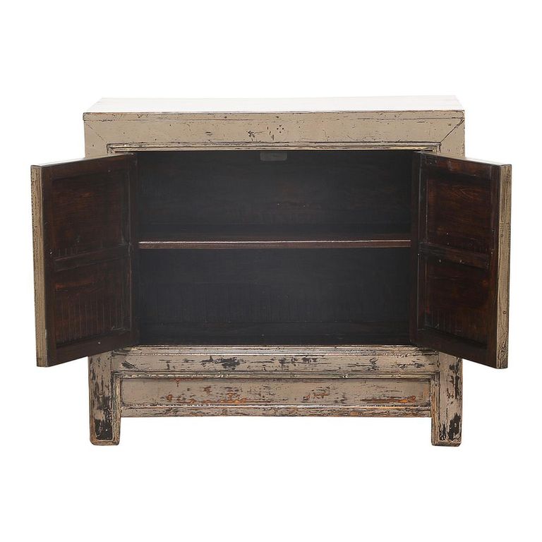 Distressed Sideboard - 2 Door - 96cm - Small - Grey - Wooden