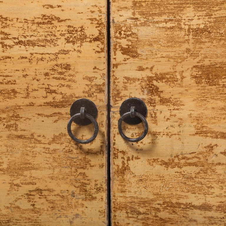 Distressed Sideboard - 2 Door - 96cm - Small - Yellow Washed - Reclaimed Wood