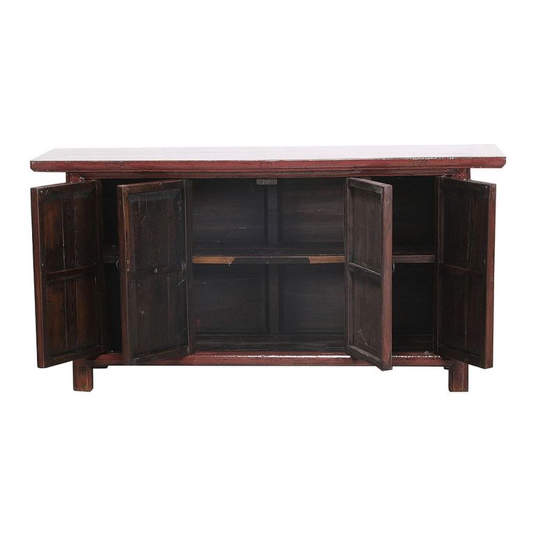Distressed Sideboard - 4 Door - 172cm - Large - Red - Wooden