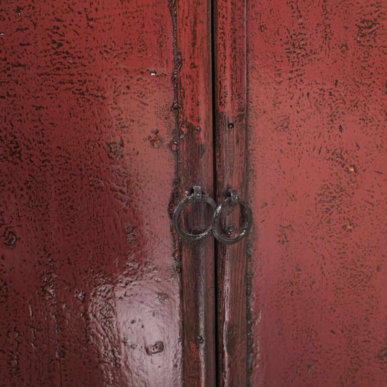Distressed Sideboard - 4 Door - 172cm - Large - Red - Wooden