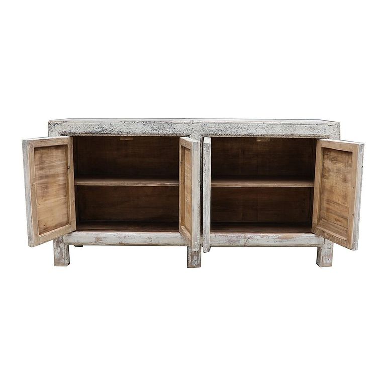 Distressed Sideboard - 4 Door - 173cm - Large - White Washed - Reclaimed Wood
