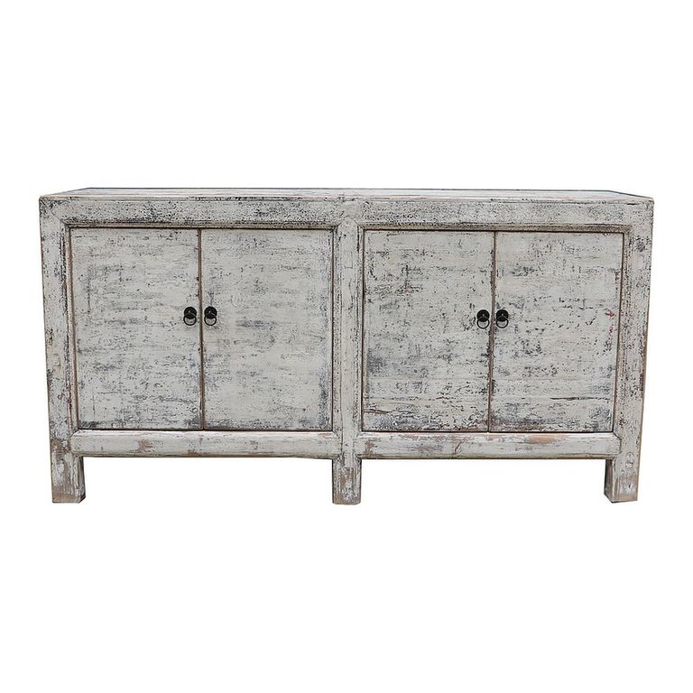 Distressed Sideboard - 4 Door - 173cm - Large - White Washed - Reclaimed Wood