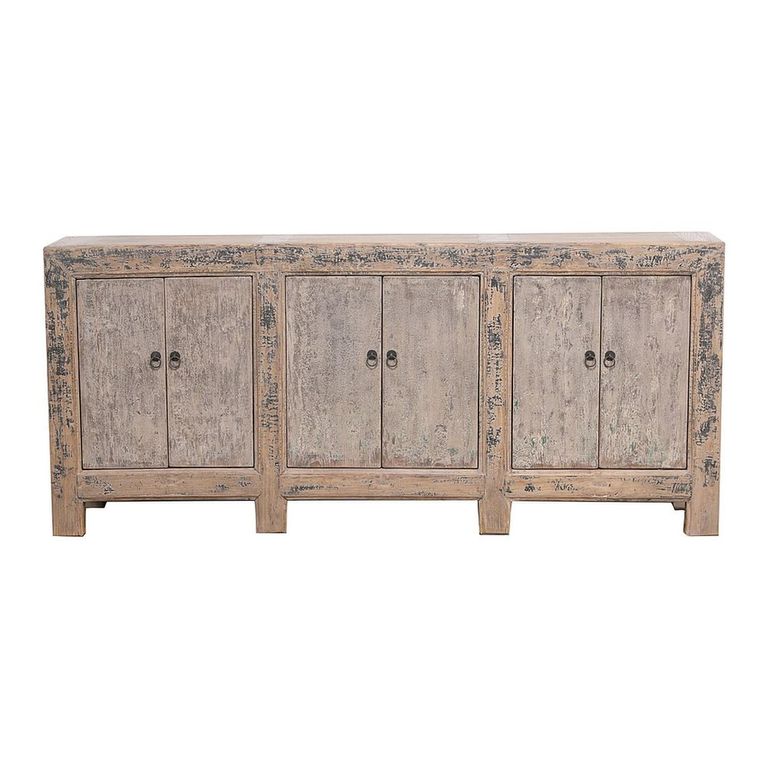 Distressed Sideboard - 6 Door - 214cm - Extra Large - Grey - Reclaimed Wood