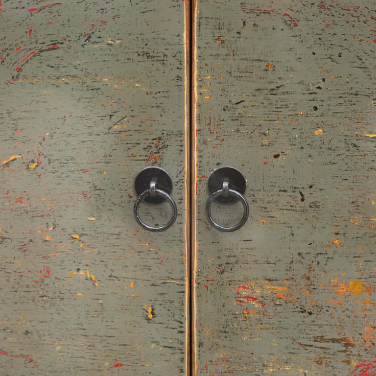 Distressed Sideboard - 4 Door - 161cm - Large - Grey - Wooden