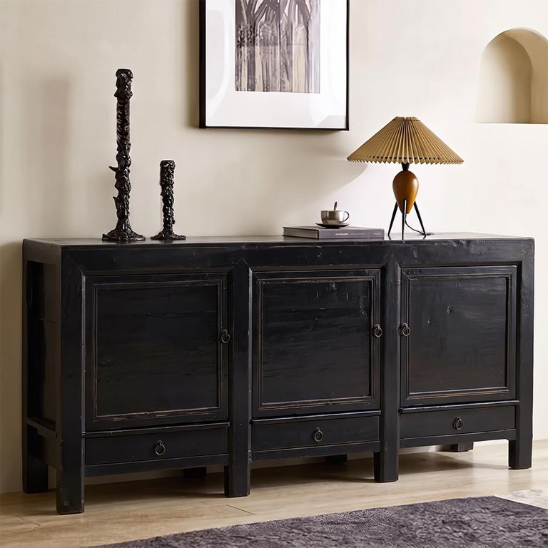 Unique One of a Kind - Sideboard - 3 Door 3 Drawer - 219cm - Extra Large - Black - Wooden