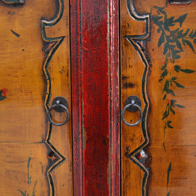Hand Painted Sideboard - 3 Door 3 Drawer - 193cm - Extra Large - Rich Red - Elm Wood