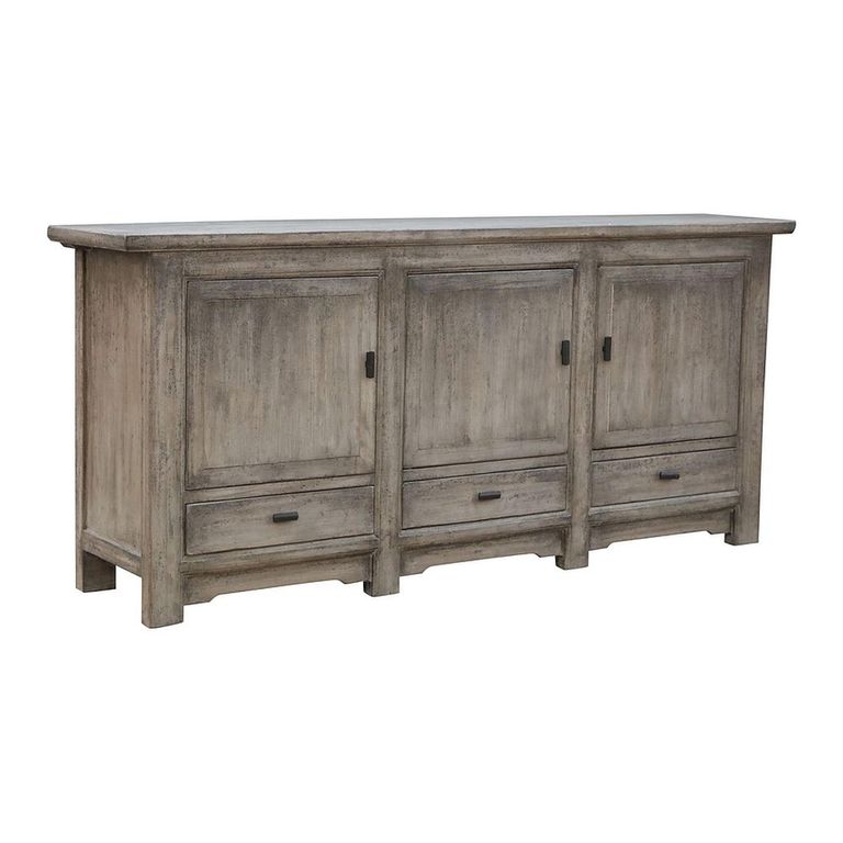 Sideboard - 3 Door 3 Drawer - 200cm - Extra Large - Weathered Grey - Wooden