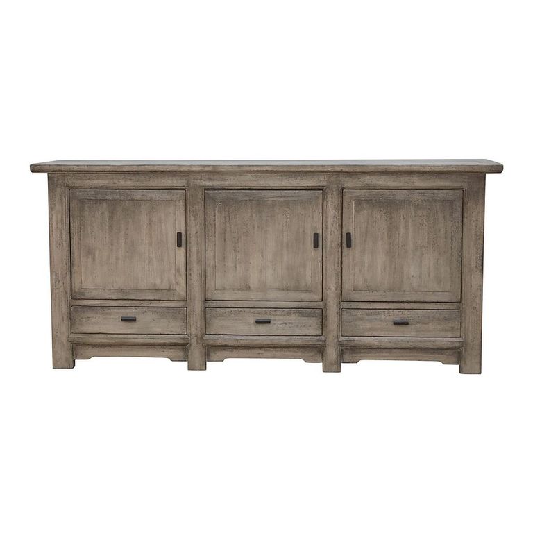 Sideboard - 3 Door 3 Drawer - 200cm - Extra Large - Weathered Grey - Wooden