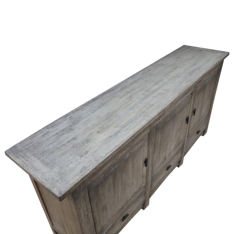 Sideboard - 3 Door 3 Drawer - 200cm - Extra Large - Weathered Grey - Wooden