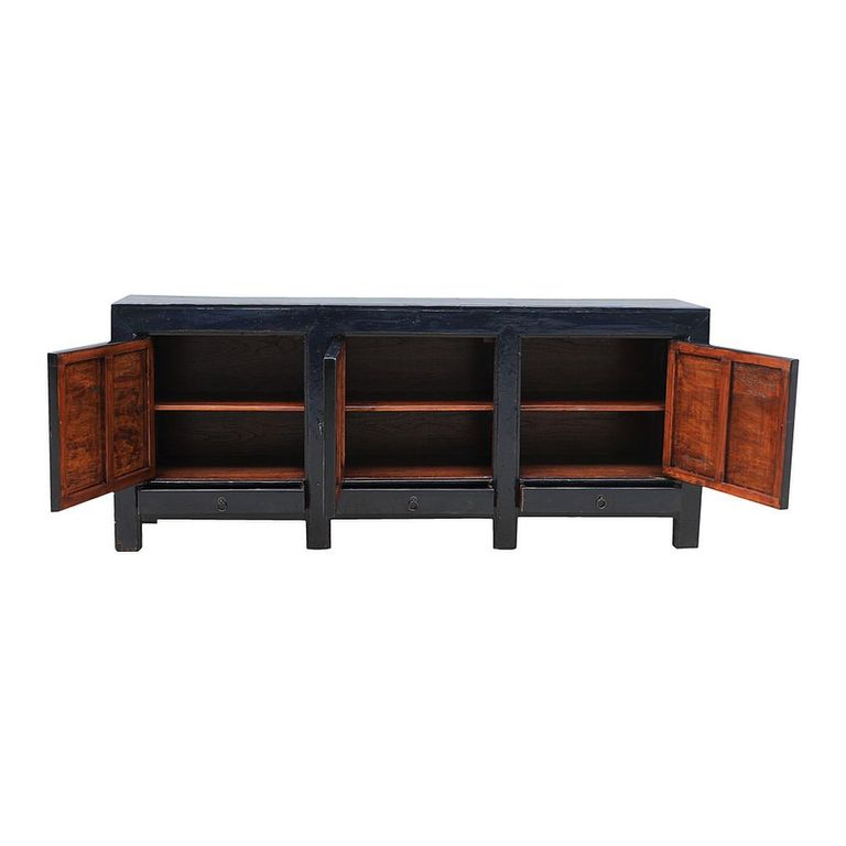 Unique One of a Kind - Sideboard - 3 Door 3 Drawer - 219cm - Extra Large - Black - Wooden