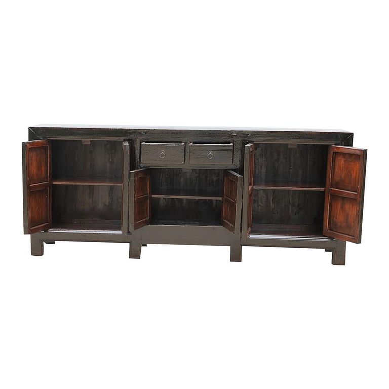 Sideboard - 6 Door 2 Drawer - 226cm - Extra Large - Black - Wooden