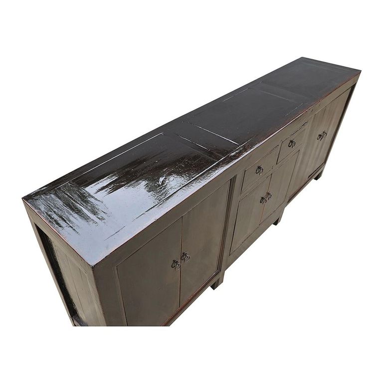 Sideboard - 6 Door 2 Drawer - 226cm - Extra Large - Black - Wooden