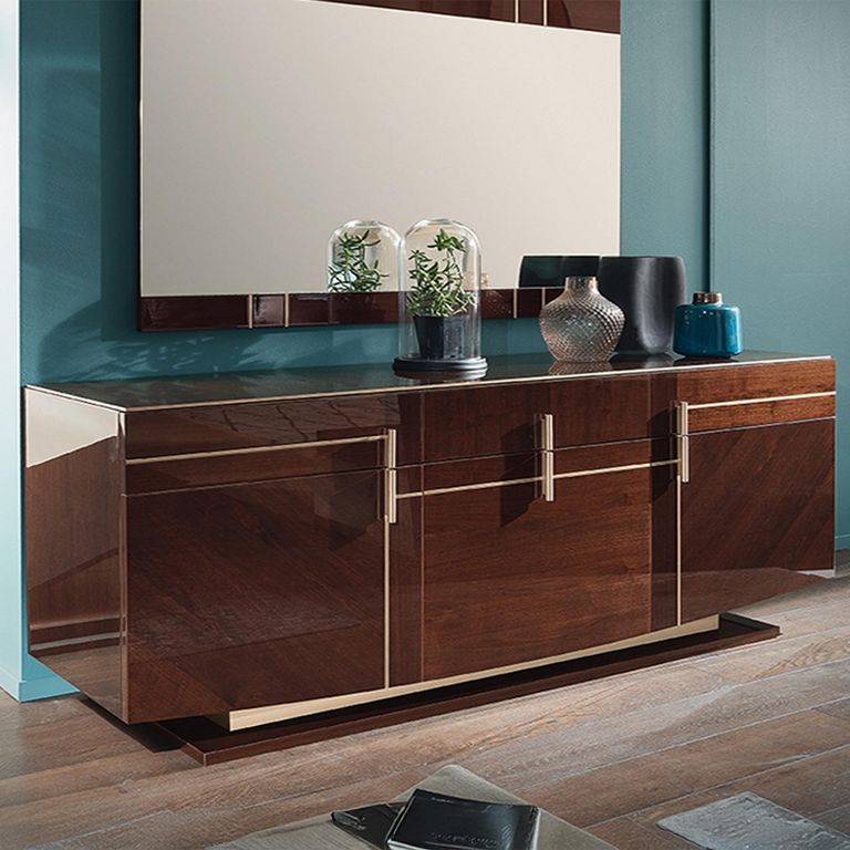 Bellagio Sideboard - 3 Door - Extra Large - High Gloss Walnut - Wooden