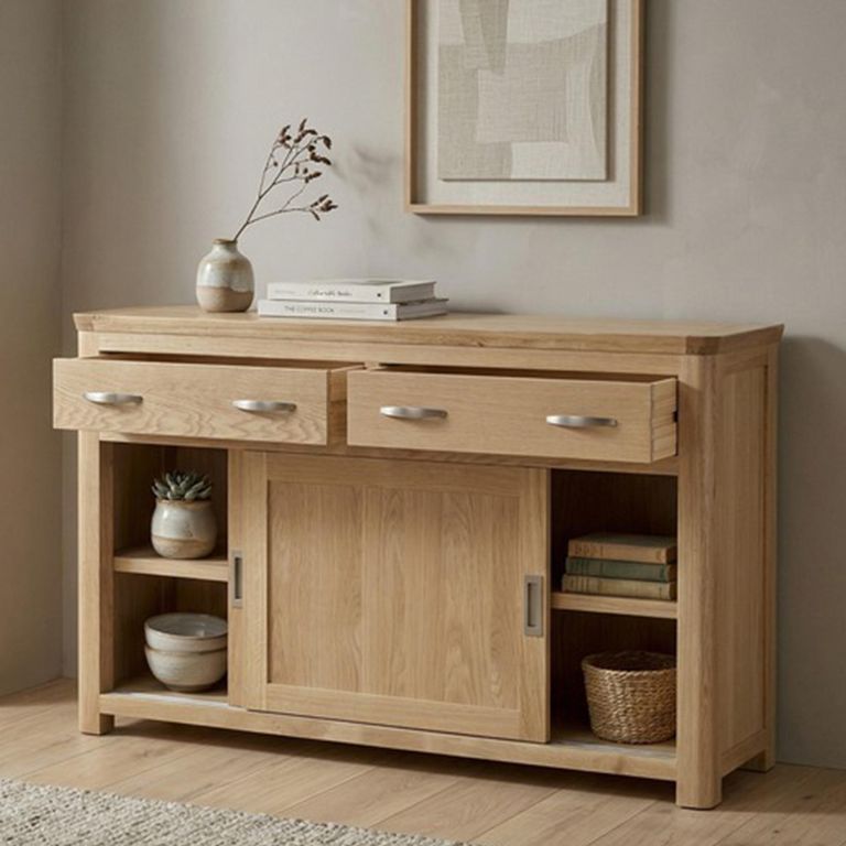 Treviso Oak Sideboard - 2 Sliding Door - 150cm - Medium