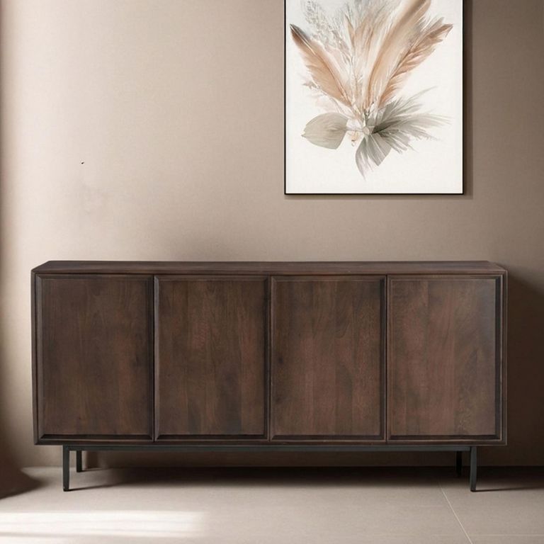 Ravenstein Sideboard - 4 Door - 180cm - Large - Chestnut - Mango Wood