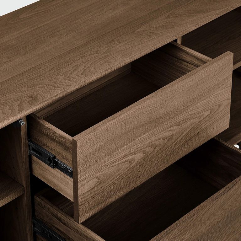 Darwin Oak Sideboard - 2 Door 2 Drawer - Large - Dark Brown