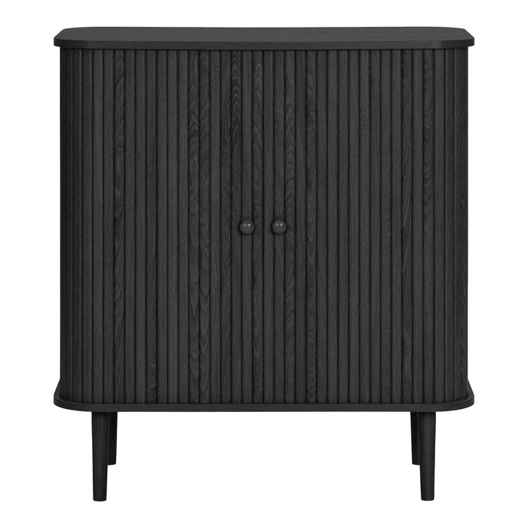 Nikko Curved Sideboard - 2 Door - Compact - Fluted - Black