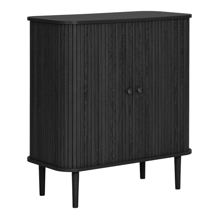 Nikko Curved Sideboard - 2 Door - Compact - Fluted - Black