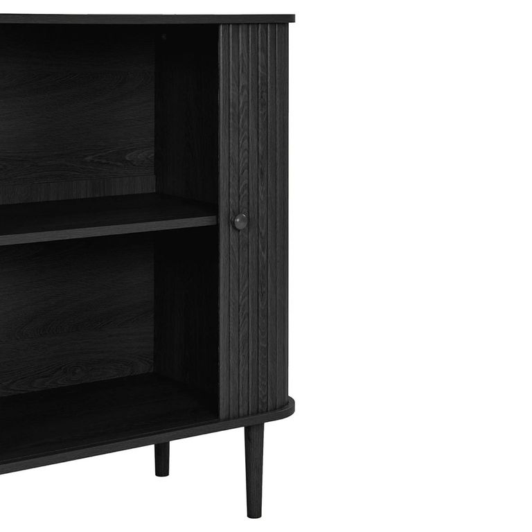 Nikko Curved Sideboard - 2 Door - Compact - Fluted - Black