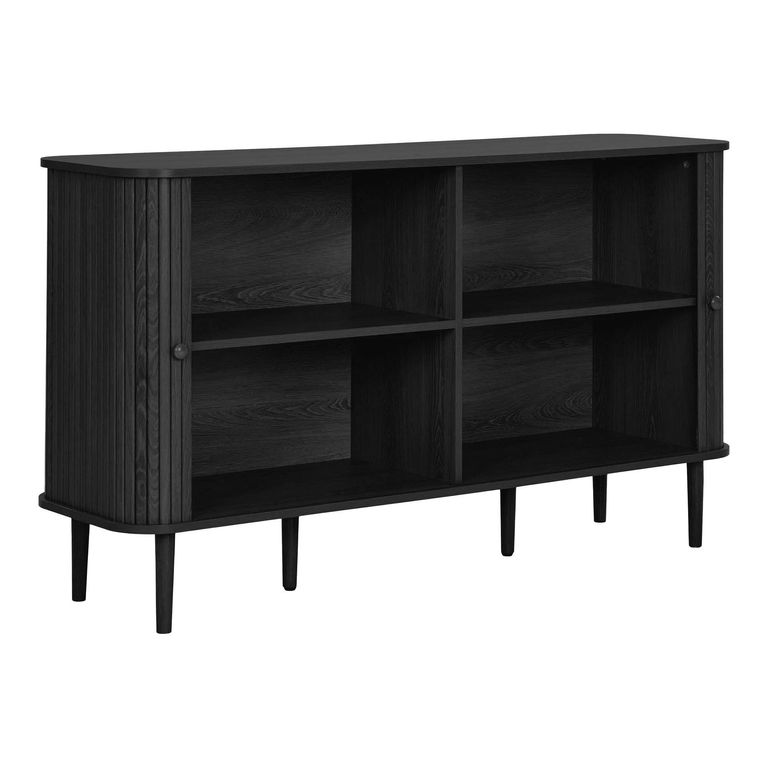 Nikko Curved Sideboard - 2 Door - Medium - Fluted - Black