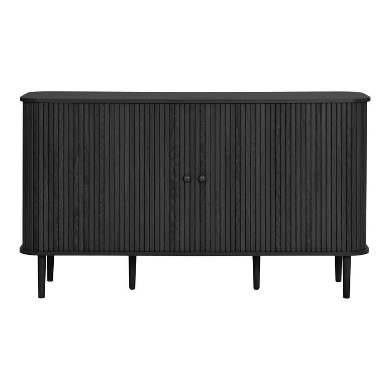 Nikko Curved Sideboard - 2 Door - Medium - Fluted - Black