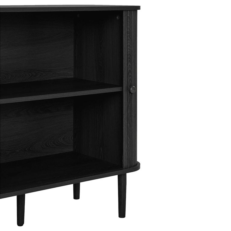 Nikko Curved Sideboard - 2 Door - Medium - Fluted - Black
