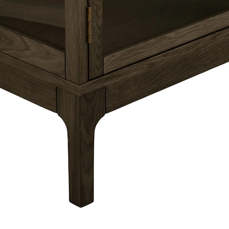 Zamora Sideboard - 4 Door - Large - Dark Brown - Glass and Oak
