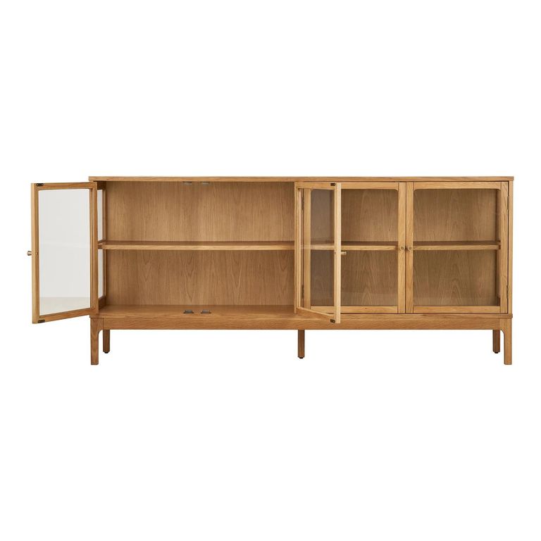 Zamora Sideboard - 4 Door - Large - Natural - Glass and Oak
