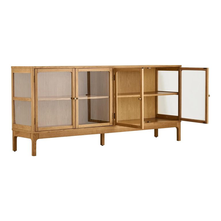 Zamora Sideboard - 4 Door - Large - Natural - Glass and Oak